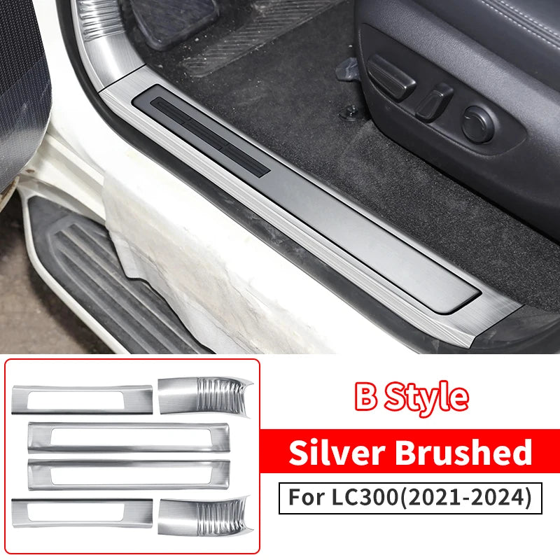 Stainless Steel Threshold Protective Cover For 2021-2024 Toyota Land Cruiser 300