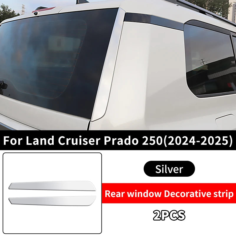 Back Car Window Chrome strip For Toyota Land Cruiser 250 Prado Lc250 2024 2025