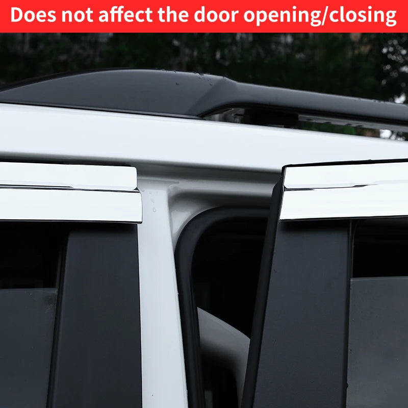 Full Chrome  Car Side Window Deflector For Toyota Land Cruiser 300 Lc300 2021 2022 2023 2024