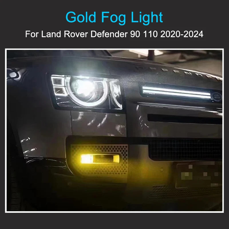 Gold LED Fog Light for Land Rover Defender 90/110/130 (2020-2024)