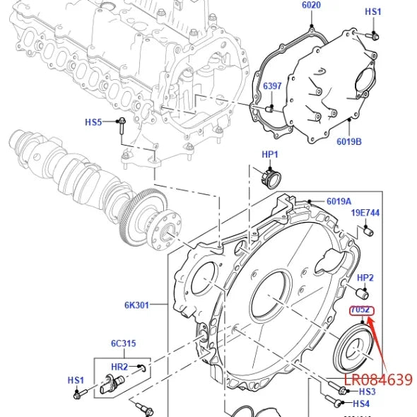 CRANKSHAFT REAR OIL SEAL FOR 2.0 TURBO JAGUAR LAND ROVER RANGE ROVER SPORT EVOQUE NEW DISCOVERY VELAR DEFENDER LR073783 LR084639