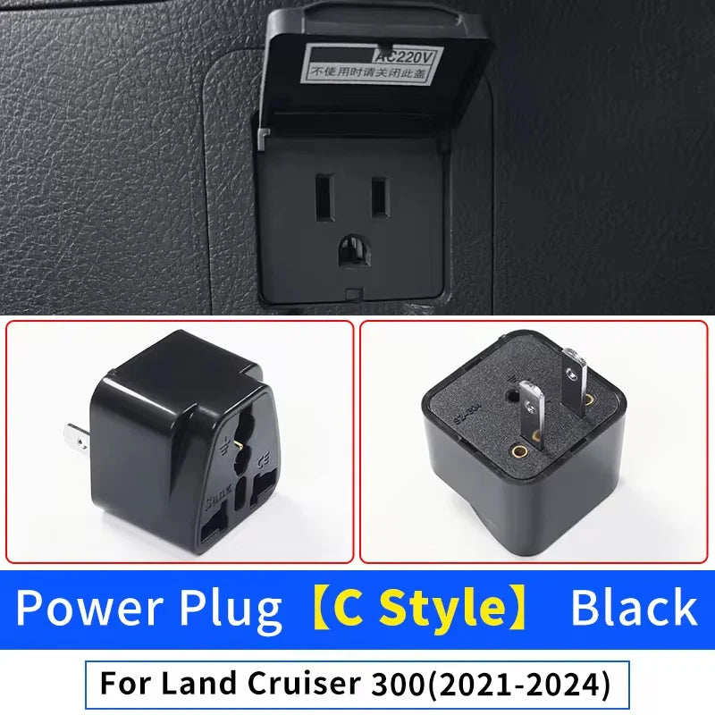 Trunk Power Plug 12V to 220 Volt Converter For Toyota Land Cruiser 300 LC300 2021-2024