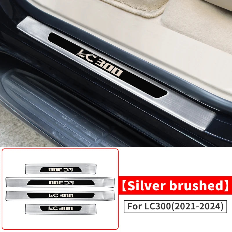 Stainless Steel Treadplates door sills For 2021-2024 Toyota Land Cruiser 300