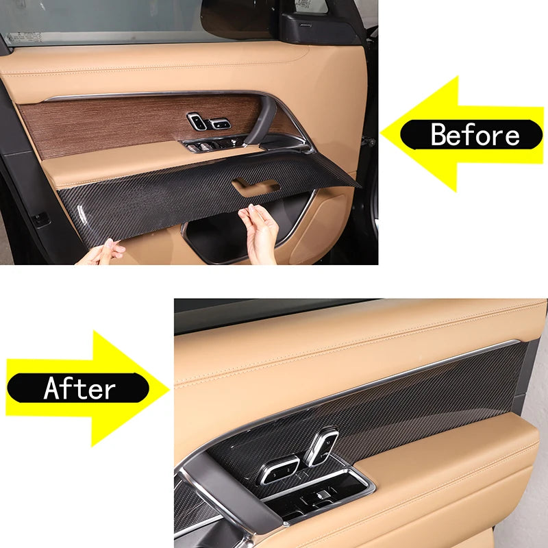 Real Carbon Fiber Car Inner Door Panel Cover For Land Rover Range Rove ...