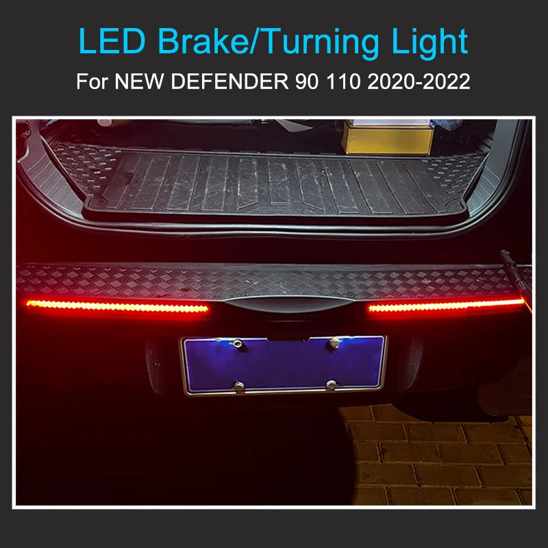 LED Rear Bumper Tailgate Cover with Dynamic Brake Light for Defender L663