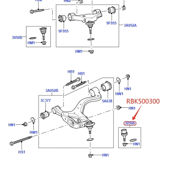 FRONT SUSPENSION LOWER CONTROL ARM BALL JOINT LH RH FOR LAND ROVER DISCOVERY 3 4 RANGE ROVER SPORT 2005-2013 RBK500300 RBK500040