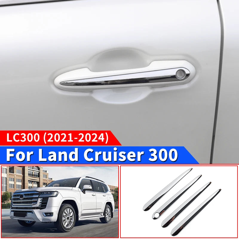 Chrome Door Handle Bowl  For 2022 2023 2024 Toyota Land Cruiser 300