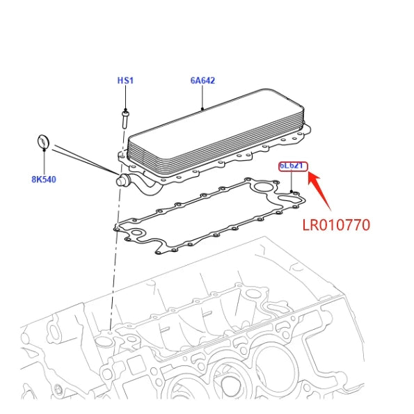 OIL COOLER GASKET FOR LAND ROVER 3.0L LR4 RR SPORT 14- NEW DISCOVERY / 5.0L V8 RANGE ROVER 10-12 VELAR JAGUAR AJ811904 LR010770