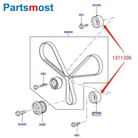 Thumbnail for 2.7 V6 3.0 DIESEL OEM INA FRONT TIMING BELT IDLER PULLEY FOR LAND ROVER DISCOVERY 3 4 RANGE ROVER RR SPORT VELAR JD61536 1311306