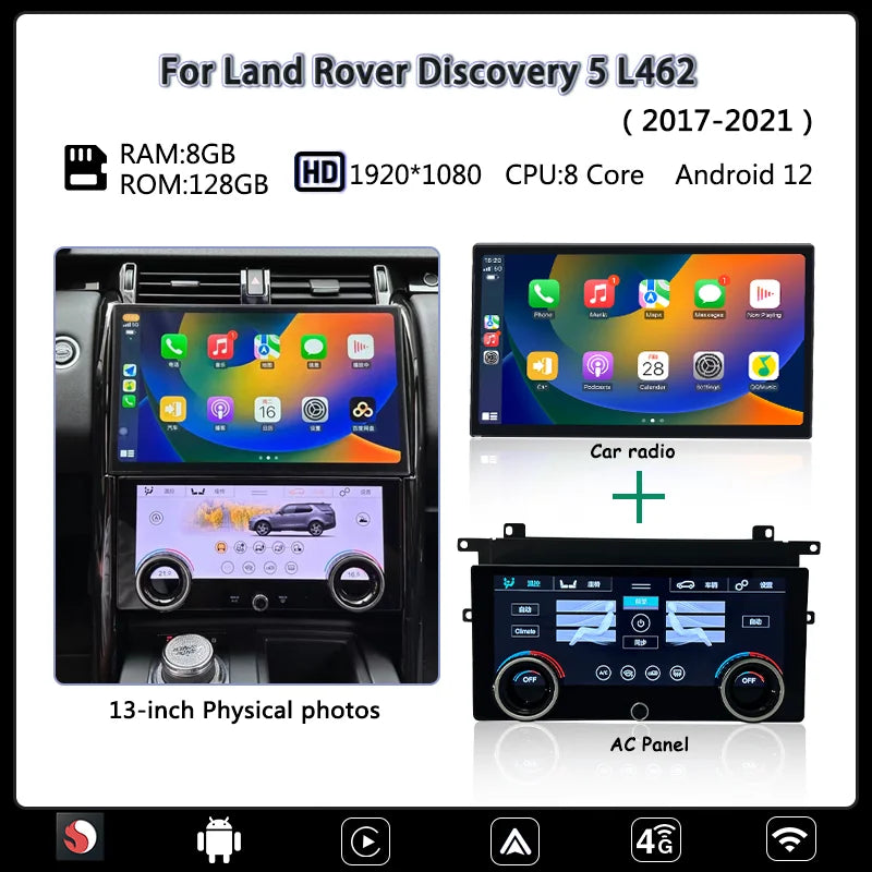 13" Inch upgrade Radio screen and Climate Screen combo  For Land Rover Discovery 5 L462