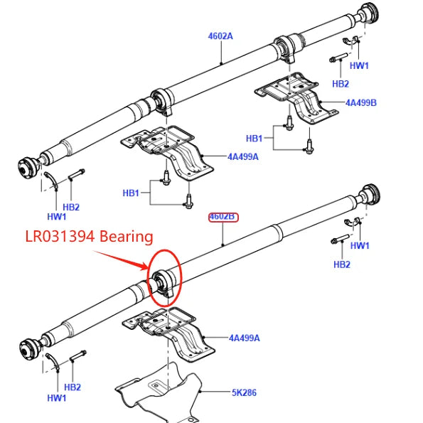 Rear Propshaft Centre Support Bearing for Freelander LR2 Range Rover Evoque Driveshaft Carrier Bracket For LR006959 OR LR031394