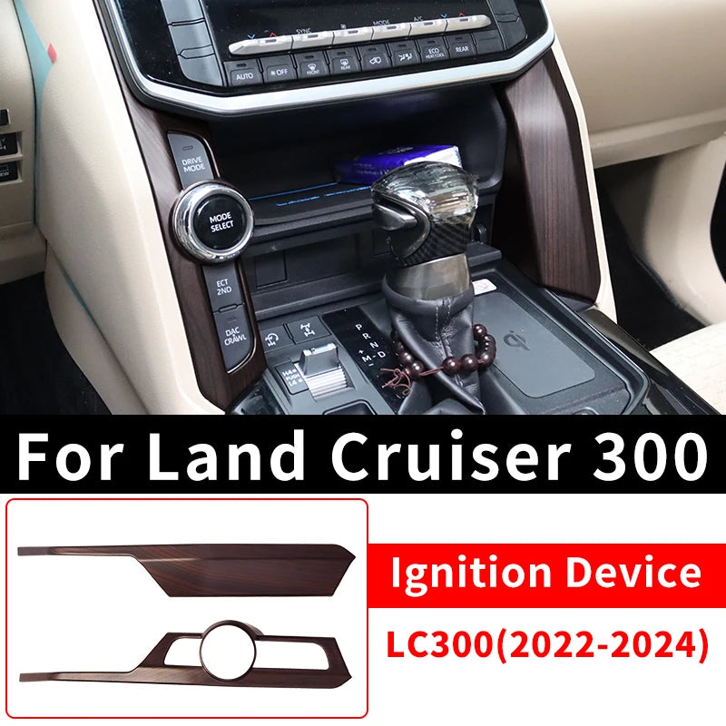 For 2021-2024 Toyota Land Cruiser 300  High Configuration Peach Wood Texture Interior Accessories LC300 Upgraded Modification