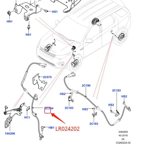 FRONT REAR ABS SENSOR FOR LAND RANGE ROVER EVOQUE DISCOVERY SPORT ANTI LOCK BRAKE WHEEL SPEED SENSORS LR024202 LR066868 LR082224