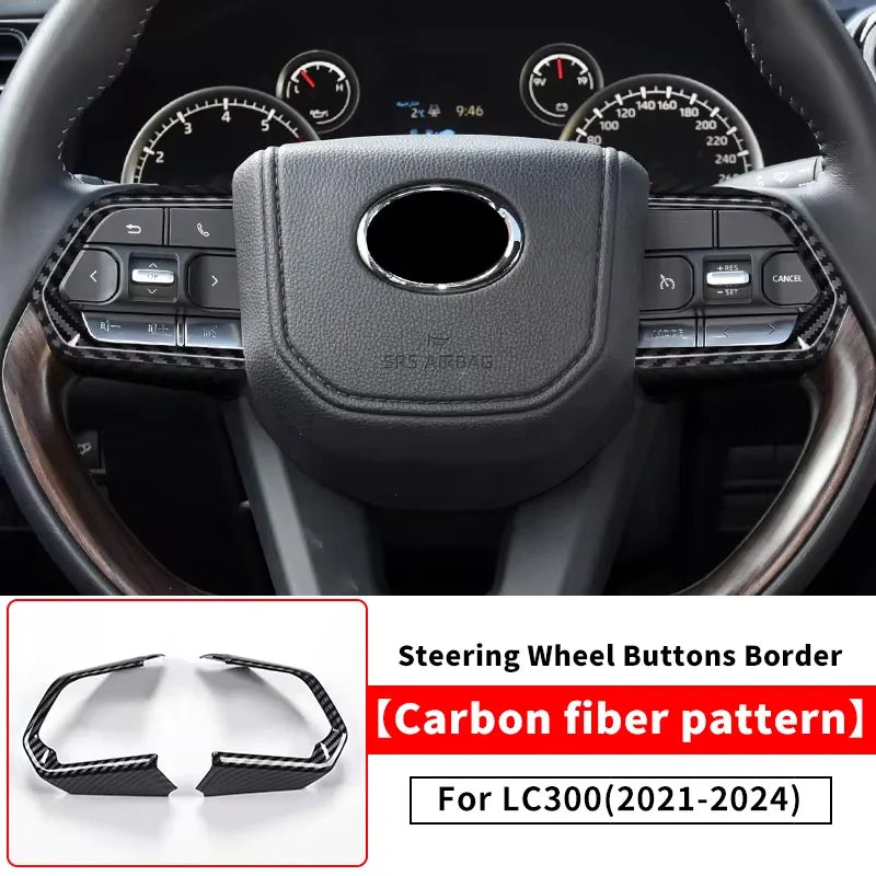 Steering wheel Button Surrounds For Toyota Land Cruiser LC300 2021 2022 2024