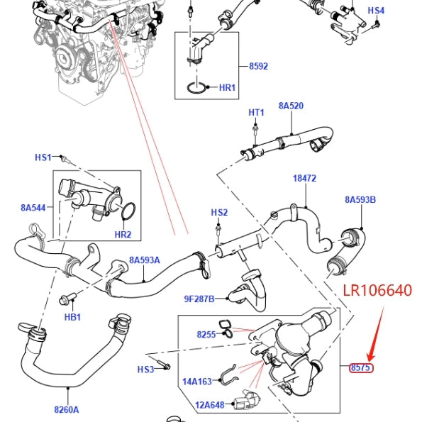 2.0 Turbo Petrol AJ200P Thermostat Assembly for Land Range Rover Evoque RR Sport 14- New Discovery Sport Velar JDE39956 LR106640