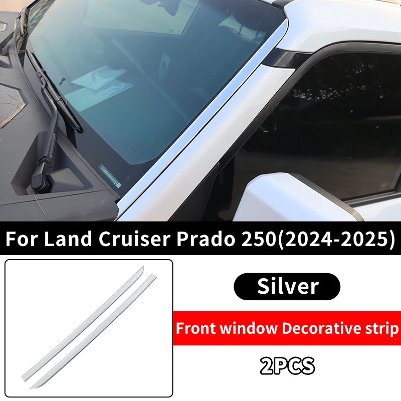 Front windscreen Car Window Chrome strip For Toyota Land Cruiser 250 Prado Lc250 2024 2025 1958 FJ250