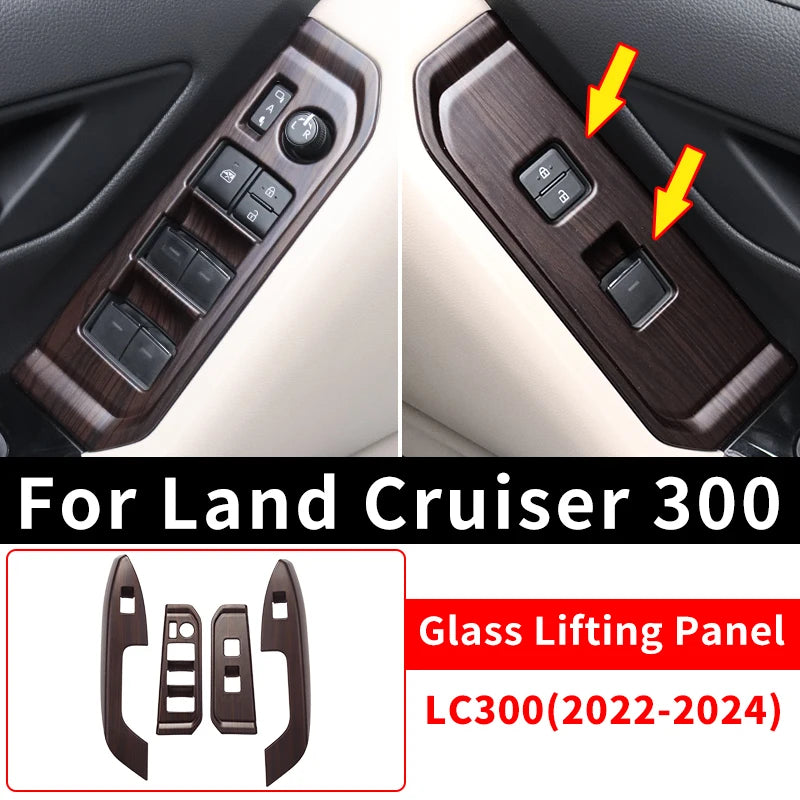 For 2021-2024 Toyota Land Cruiser 300  High Configuration Peach Wood Texture Interior Accessories LC300 Upgraded Modification