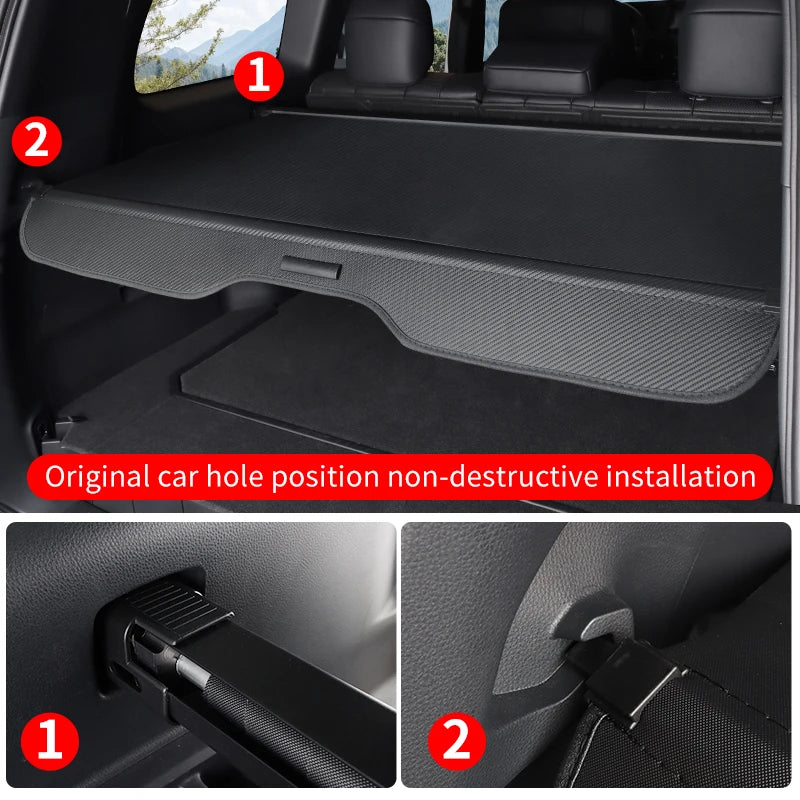 Trunk Cargo Cover Curtain Retractable Partition Storage For Toyota Land Cruiser 250 Prado Lc250 2024 2025