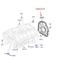 Thumbnail for 3.0 5.0 PETROL CRANKSHAFT REAR RETAINER FOR LAND ROVER DISCOVERY 4 RANGE ROVER RR SPORT VELAR JAGUAR XF XJ XE C2Z27888 LR043721