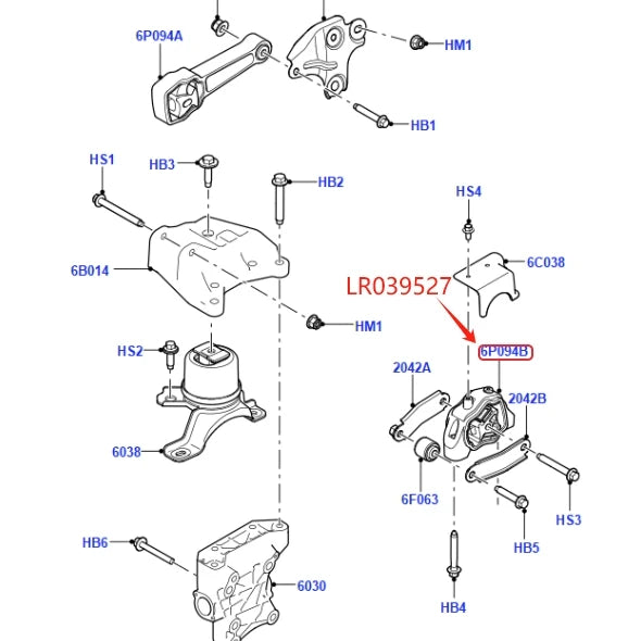 Engine Mount For Land Rover Freelander LR2 Range Rover Evoque Discovery Sport Torque Strut Right Lower LR024730 Rear LR039527