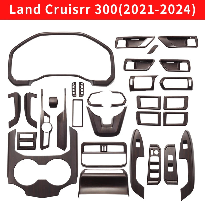 Full Interior set wood texture For 2021-2024 Toyota Land Cruiser LC300