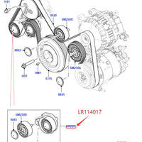 Thumbnail for 2.0L DRIVE BELT TENSIONER FOR LAND ROVER RANGE ROVER EVOQUE VELAR ALL NEW DISCOVERY SPORT JAGUAR XE XF E-PACE T2H38134 LR114017