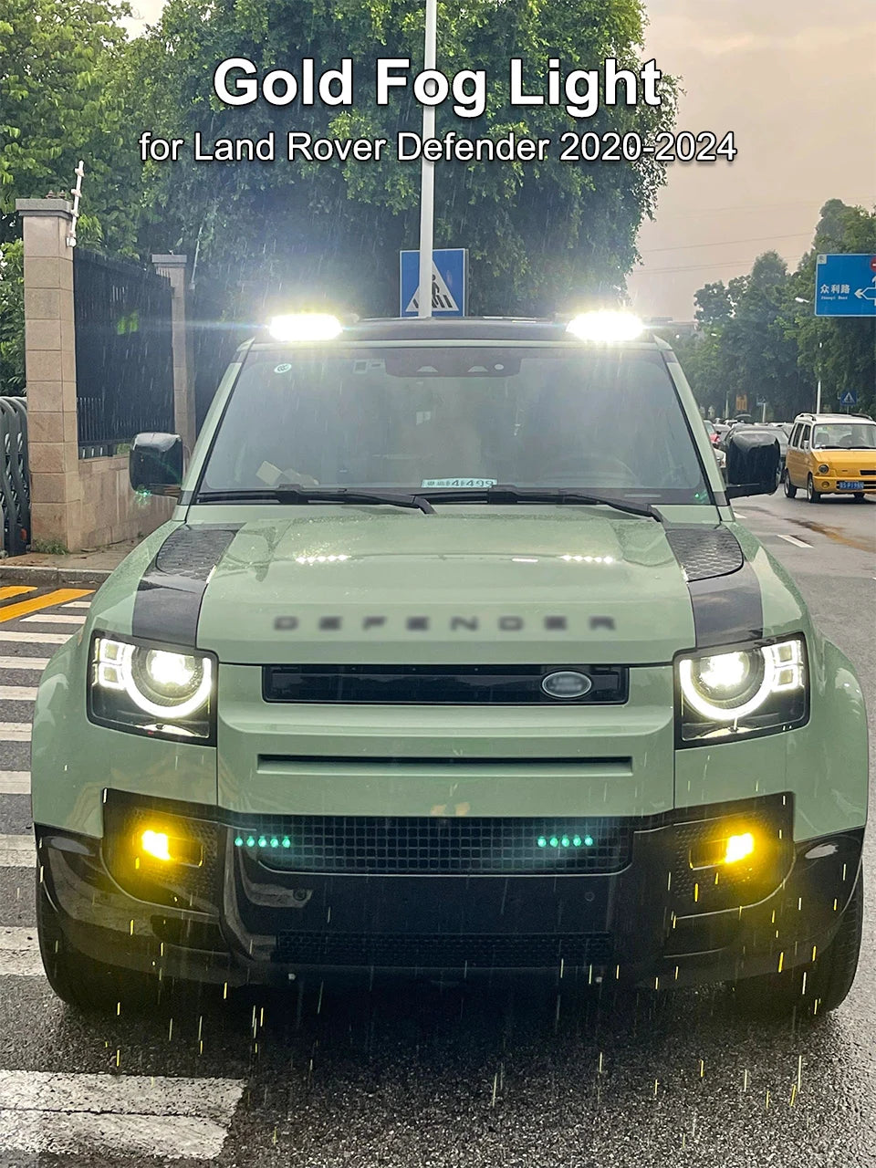 Gold LED Fog Light for Land Rover Defender 90/110/130 (2020-2024)