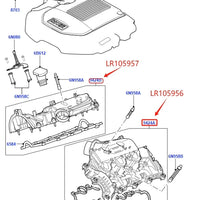 Thumbnail for CAM COVER INLET MANIFOLD FOR LAND ROVER DISCOVERY MK4 RANGE ROVER SPORT VELAR JAGUAR 3.0 VALVE COVER LR105956 LR105957 LR116732