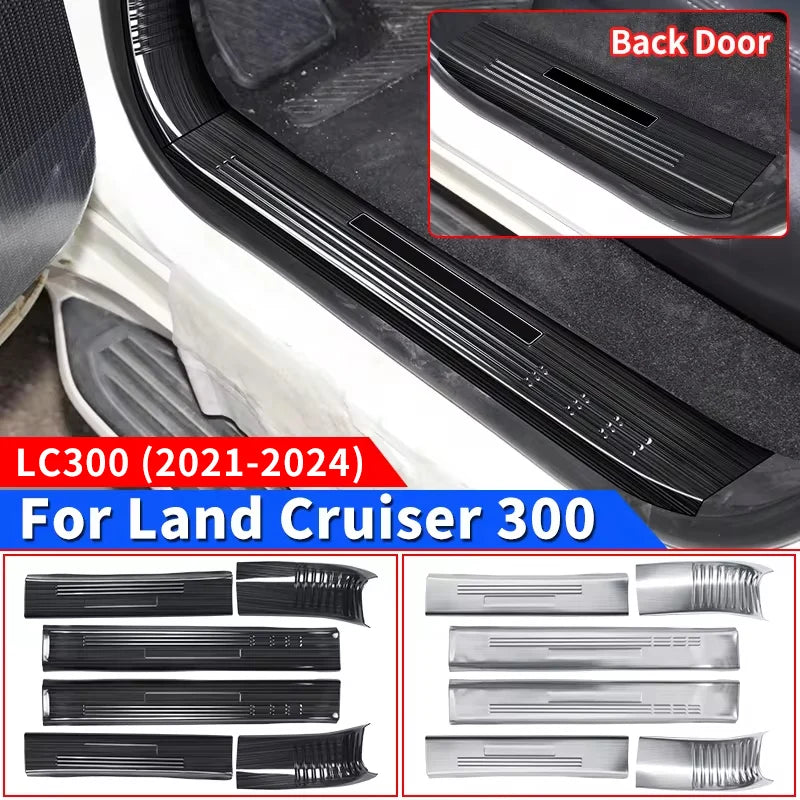 Stainless Steel Threshold Protective Cover For 2021-2024 Toyota Land Cruiser 300