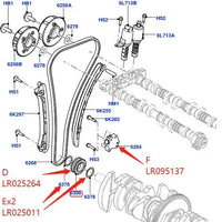 Thumbnail for TIMING CHAIN GUIDE ARM TENSIONER CRANKSHAFT SPROCKET FOR 2.0 LAND ROVER LR2 EVOQUE RRS JAGUAR LR025000 LR025263 632 264 LR095137