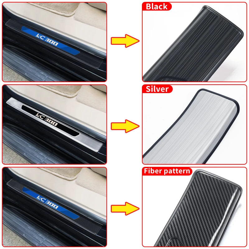 Stainless Steel Treadplates door sills For 2021-2024 Toyota Land Cruiser 300