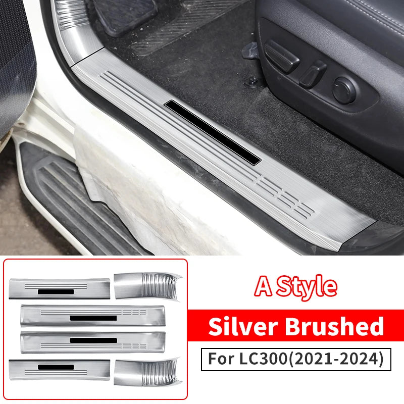 Stainless Steel Threshold Protective Cover For 2021-2024 Toyota Land Cruiser 300