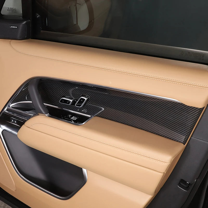 Real Carbon Fiber Car Inner Door Panel Cover For Land Rover Range Rover Vogue L460 2023