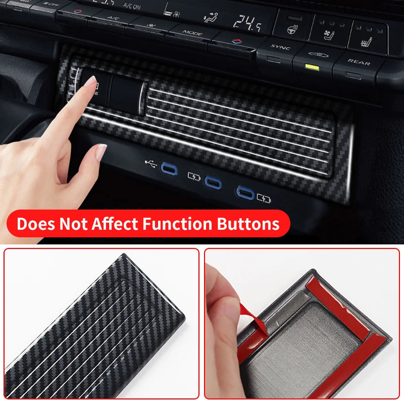 Cigarette Lighter Panel Decoration cover for Toyota Land Cruiser 250 2024 1958 Prado