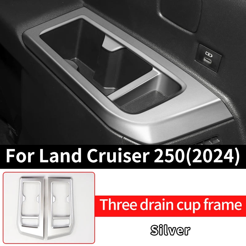 Third Row Left and Right Water Cup Decoration Frame For Toyota Land Cruiser 250 2024 1958 Prado LC250