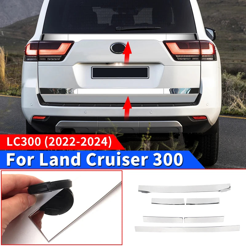 Stainless Steel Tailgate Decoration Strip For 2021-2024 2023 Toyota Land Cruiser LC300