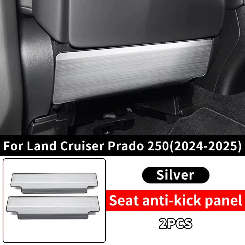 Stainless Steel Seat Protection Kick Plate  For 2024 Toyota Land Cruiser Prado 250