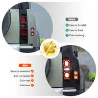 Thumbnail for ABS Glossy black For Land Rover Defender 90 110 20-25 Car Rear Brake Light Wide Indicator Light Protective Net Cover Accessories