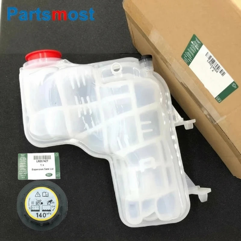 5.0 V8 Petrol Radiator Coolant Overflow Container for Range Rover 13- RR Sport 14- Expansion Tank LR034654 Lid LR017427 LR010965