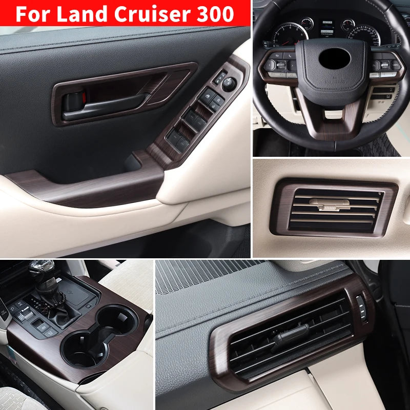 Full Interior set wood texture For 2021-2024 Toyota Land Cruiser LC300