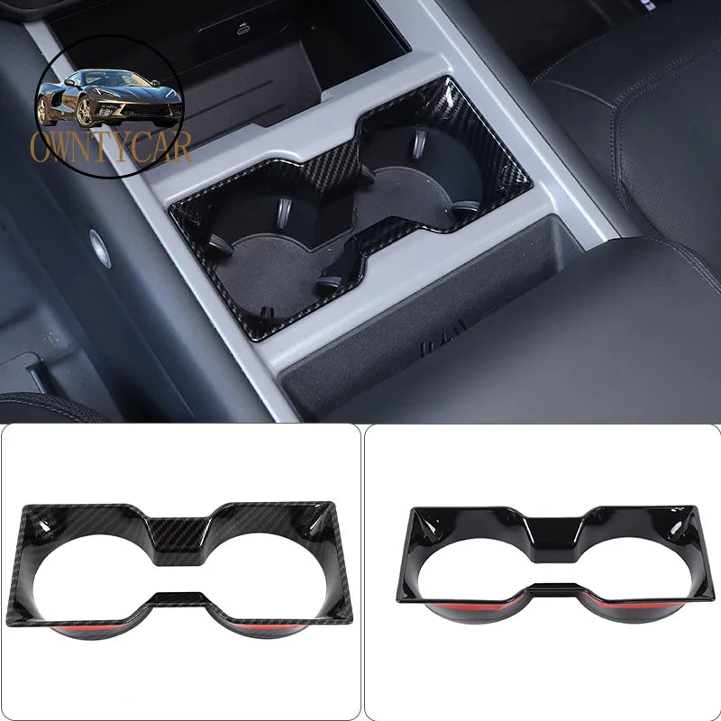 ABS Carbon Fiber Central Control Water Cup Decorative Frame Cover For Land Rover Defender 90 110 130 2025
