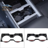 Thumbnail for ABS Carbon Fiber Central Control Water Cup Decorative Frame Cover For Land Rover Defender 90 110 130 2025
