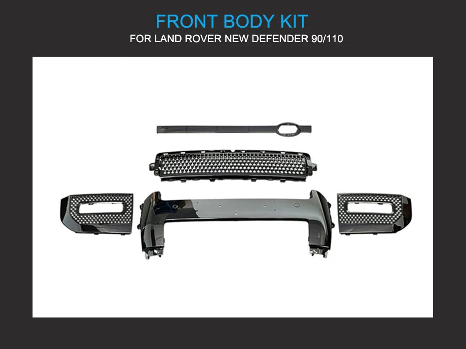 Body Kits for Land Rover Defender 110 2020-2024 High Quality Bumper Fog Light Case Grille modification Gloss Black Kit