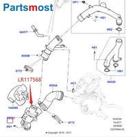 Thumbnail for 3.0 V6 Petrol Auto Thermostat Housing w/ Sensor for LR4 Range Rover RR Sport 14- New Discovery Velar LR062498 LR069809 LR095895
