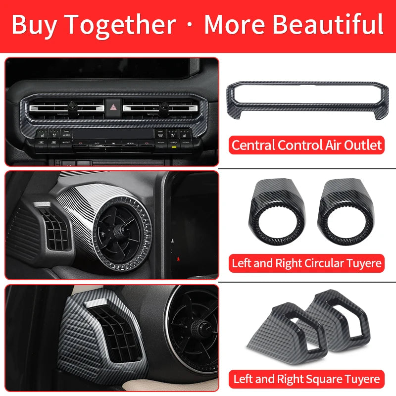 Left and Right Air Conditioning Vent Decoration Cover For 2024 Toyota Land Cruiser 250 1958 Prado LC250