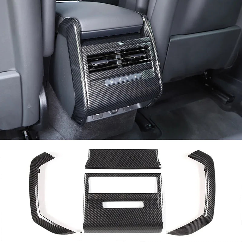 Rear Air conditioning vent trims in ABS Carbon fibre For Land Rover Range Rover Sport L461 2023-2024