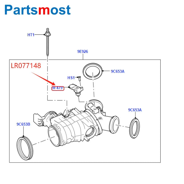 3.0L V6 INTAKE MANIFOLD PRESSURE SENSOR FOR LAND ROVER LR4 RANGE ROVER 13- RR SPORT 14- DISCOVERY VELAR JAGUAR T4A12211 LR077148
