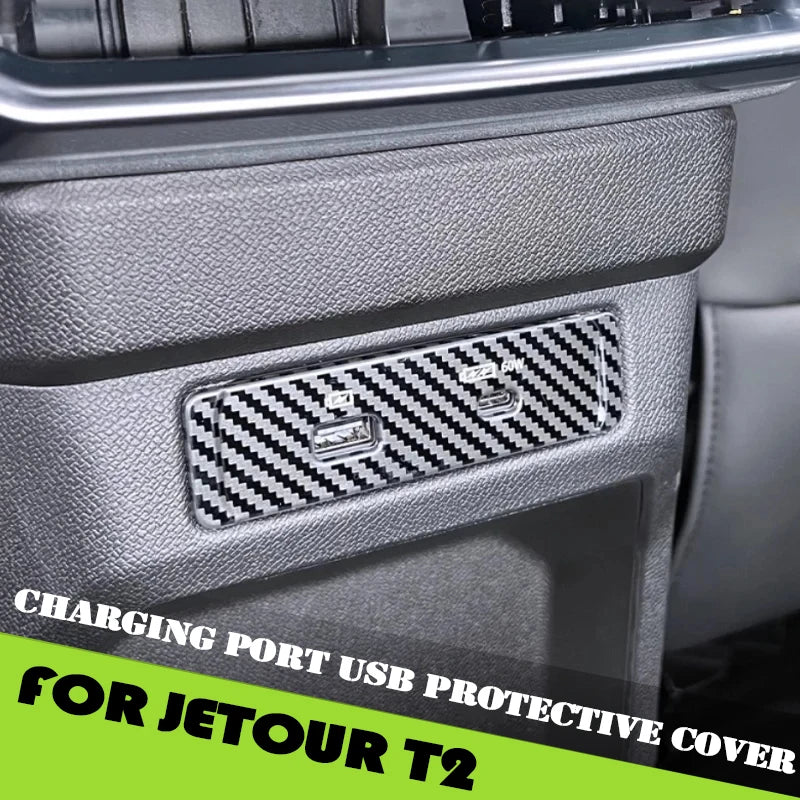 Rear Charging Port USB Protective Cover Fit for Jetour Traveller T2 2023