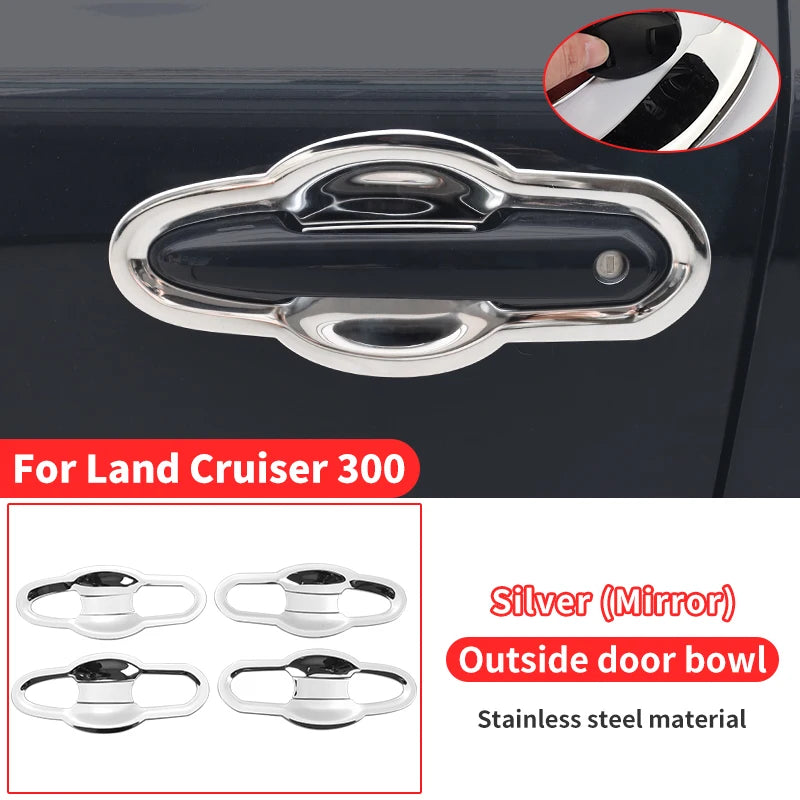 Chrome Door Handle For Toyota Land Cruiser 300 2021-2024