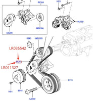 Thumbnail for 5.0L SC V8 PETROL V-RIBBED PRIMARY OR SECONDARY DRIVE BELT FOR LAND ROVER RANGE ROVER 2013- RR SPORT 2014- LR035542 / LR011327